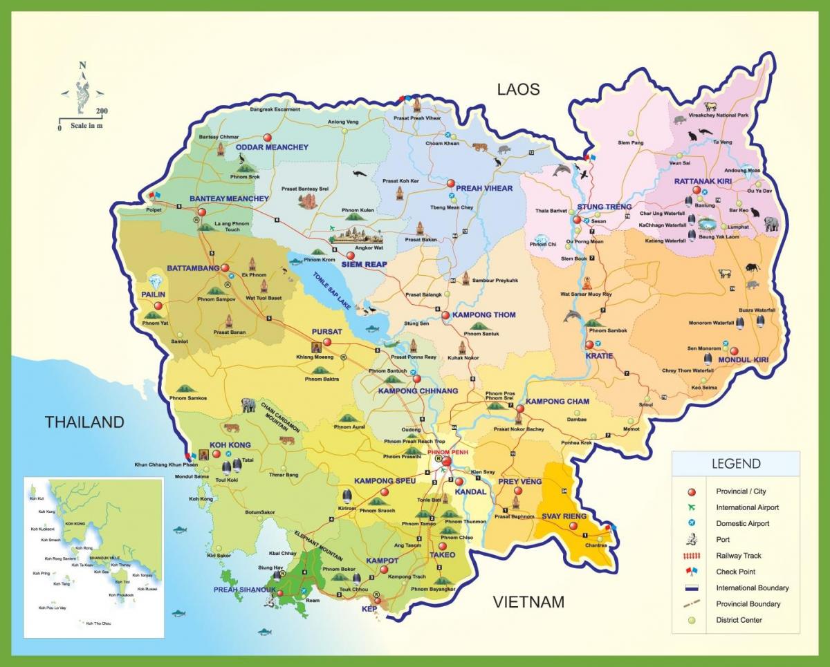 كمبوديا خريطة السفر
