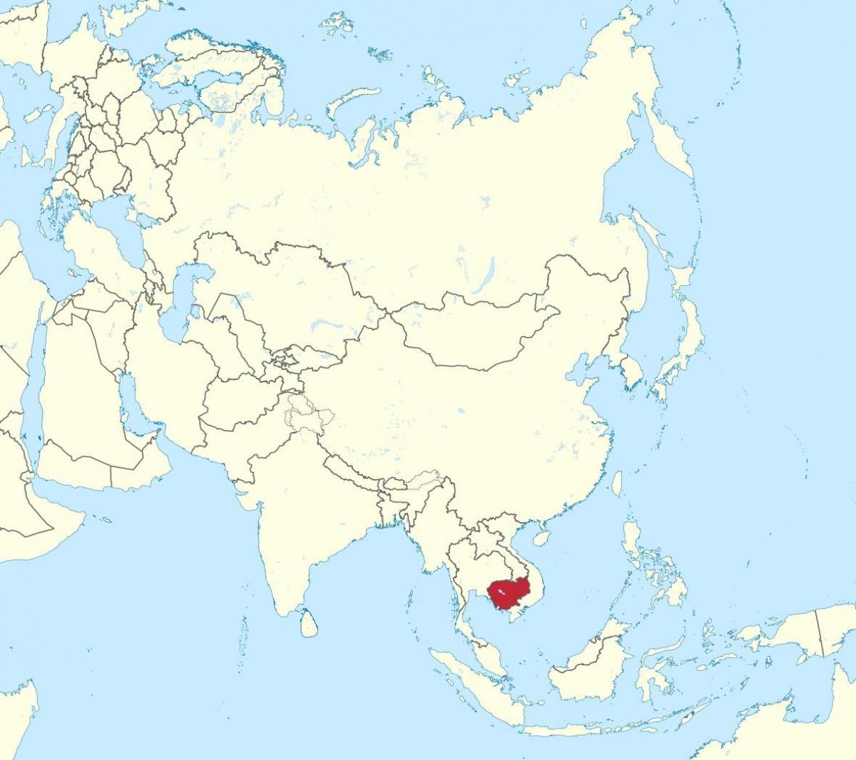 خريطة كمبوديا في آسيا