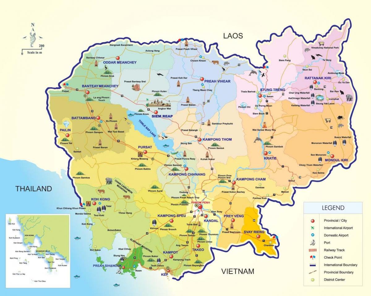 خريطة كمبوديا المطارات